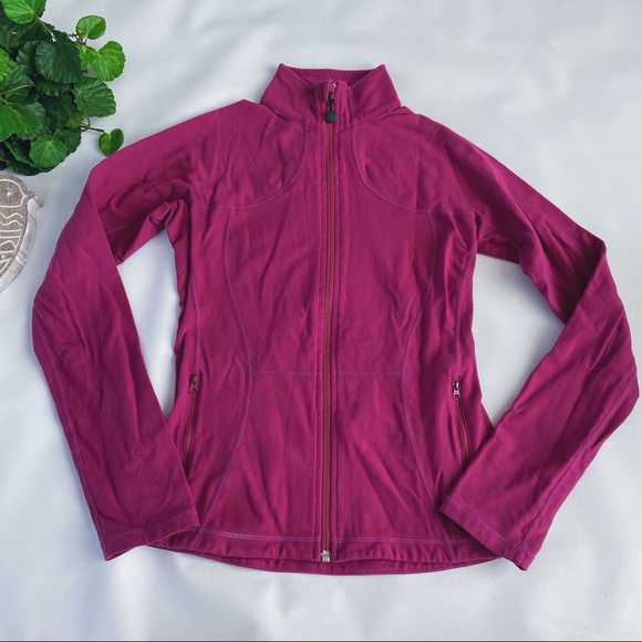 Lululemon Athletica Plum Raspberry Purple Scuba Zip Stretch Shape Define Jacket